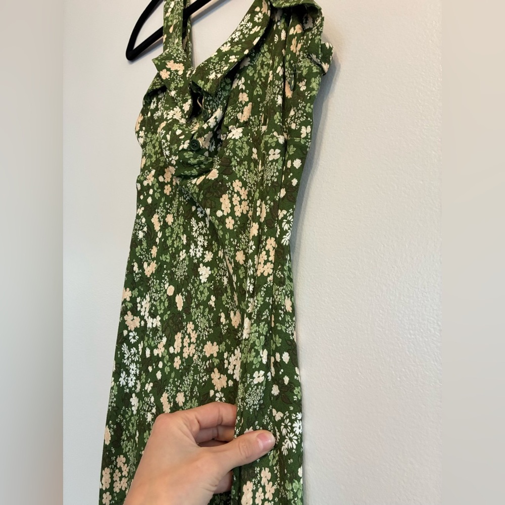 Reformation Green Floral Midi Dress, Size 4 - Picture 6 of 9